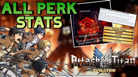 Earn free gold and spin for the best ODM gear with the latest Untitled Attack on Titan Codes. . Attack on titan evolution clan perks